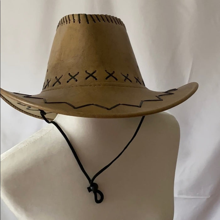 New Cowboy UNISEX Brown Brim Hat 3.5” Summer Sun Hats