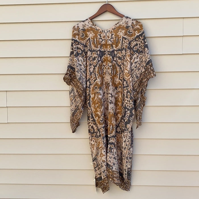 New Bohemian Kimono With split Angel sleeve 100% Viscose *APPROX. L 4.75” W…
