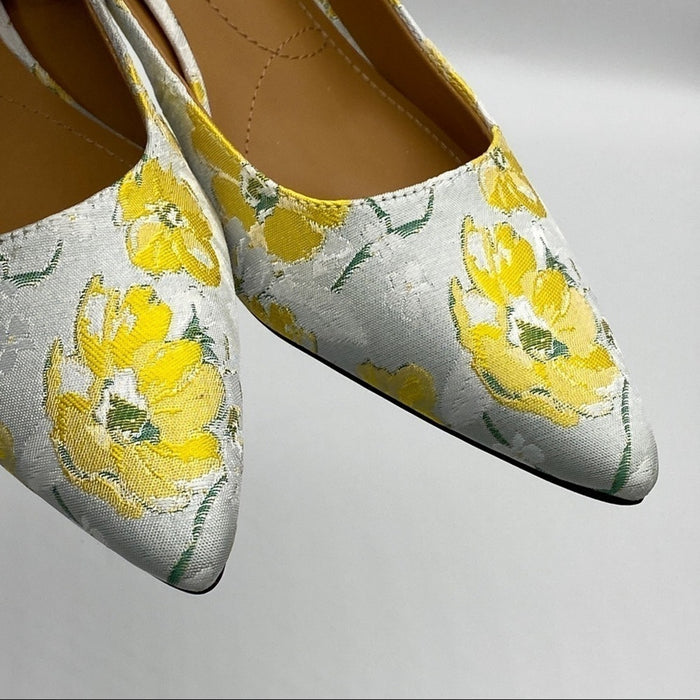 PanacheProse J Renee Mayetta Floral Print Slingback Pumps Shoes Size 7M NEW