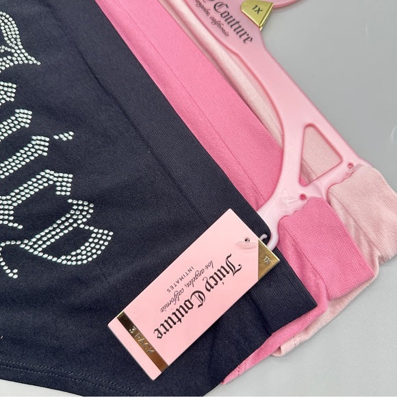 NWT Juicy Couture Women’s Size 1X Cheeky Pink and Black Underwear Accessory