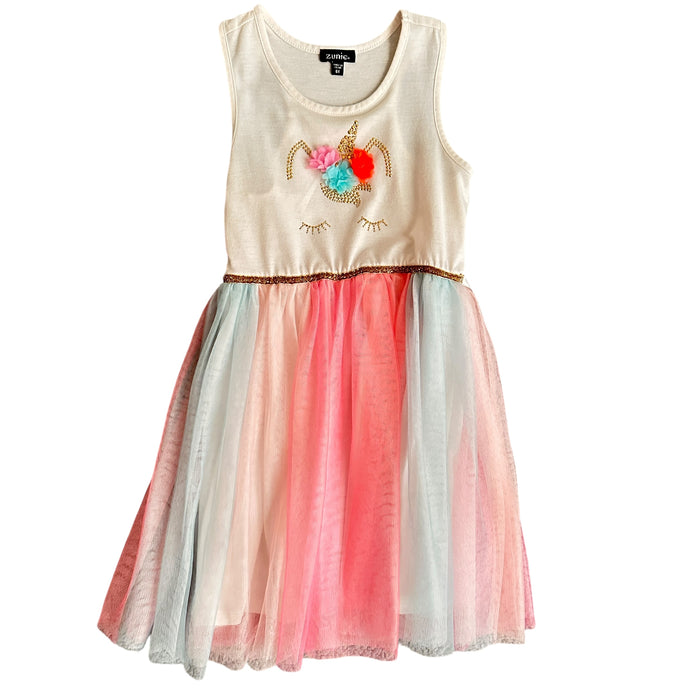 Zunie Girls Sleeveless Crew Neck Casual Belted Design Front Lining Dress