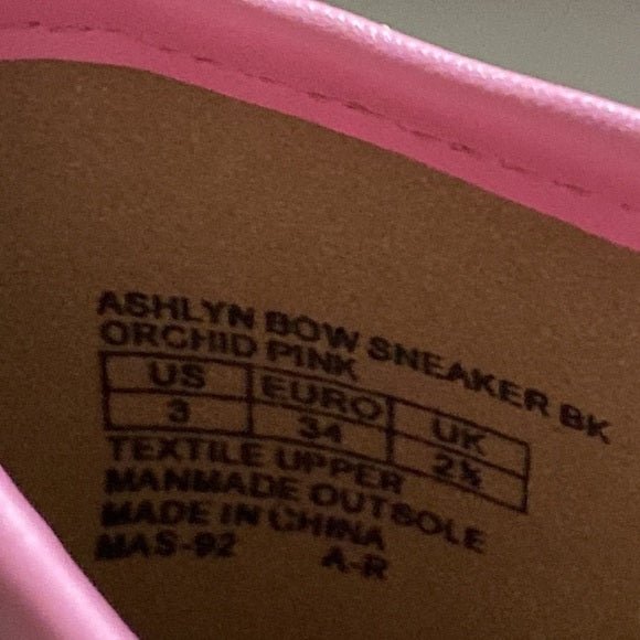 American Girl  US 3 Girl’s Bow Tie Slip On Manmade Outsole Solid Color Pink