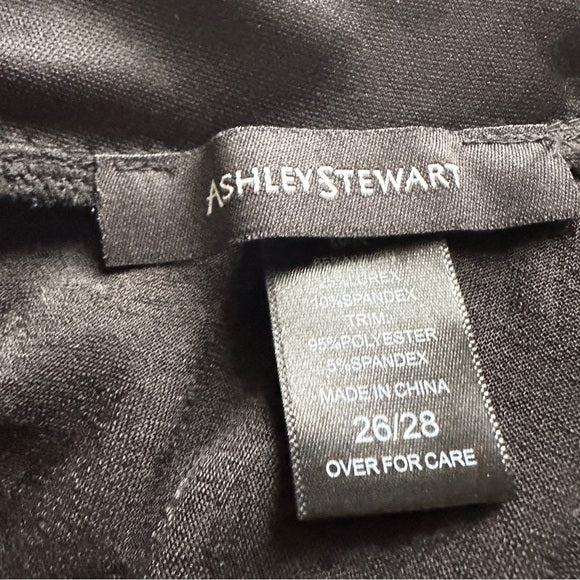 Pre - Loved Ashley Stewart Elegant Blue Leopard Print Women's Blouse