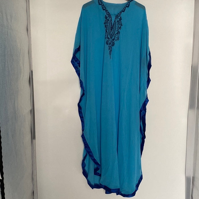 NEW Embroidery Ocean Caftan Coverup Maxi Dress ⭐️⭐️⭐️⭐️⭐️Ship Today