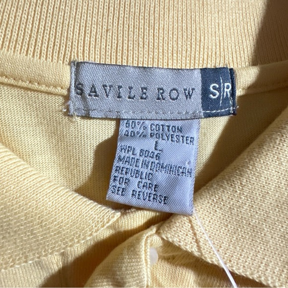 NWT Men's Savile Row Golf Polo Fishing Shirt Short Yellow Size L