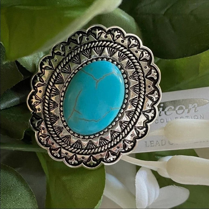 New Boho Unique Oval Turquoise Ring