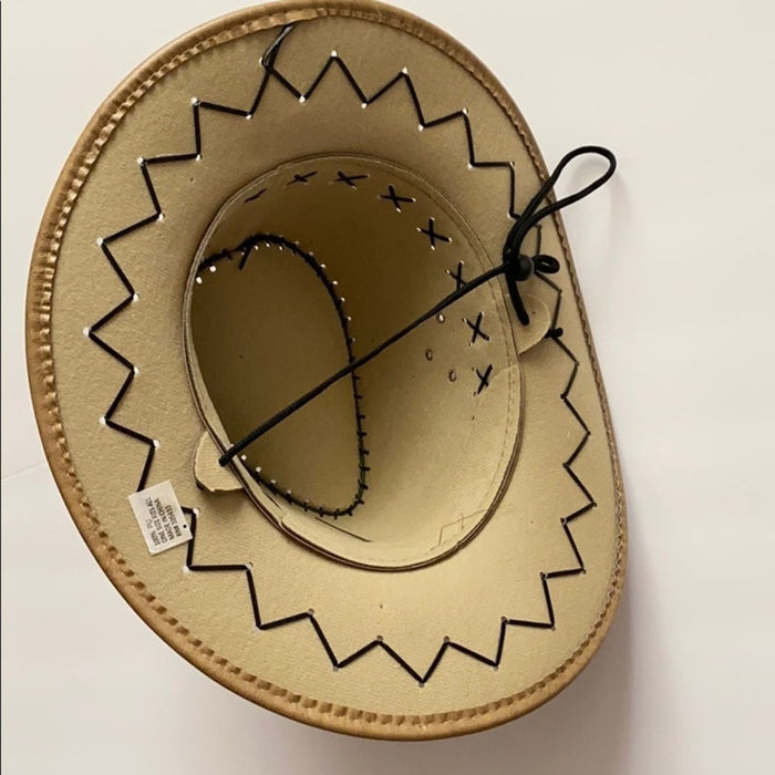 New Cowboy UNISEX Brown Brim Hat 3.5” Summer Sun Hats