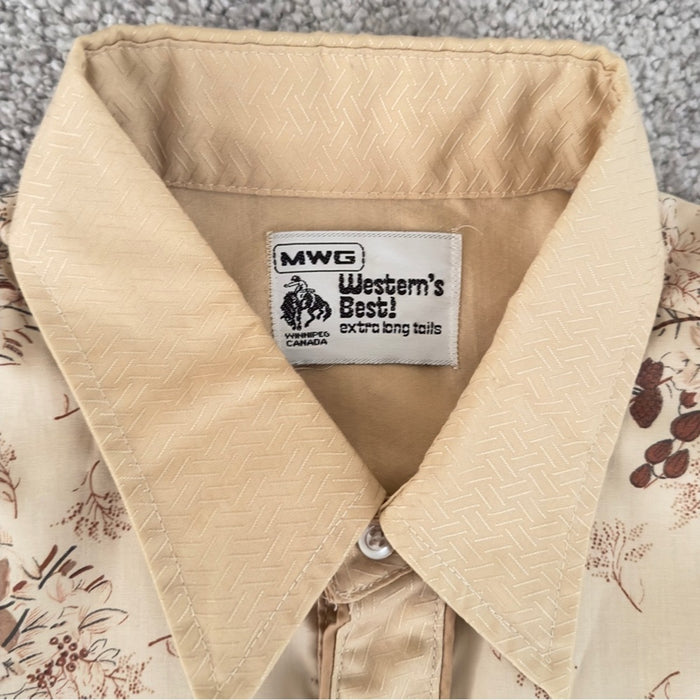 Pre - Loved Vintage MWG Western’s Best Extra Long Tails Men’s Casual Long Sleeve Shirt"