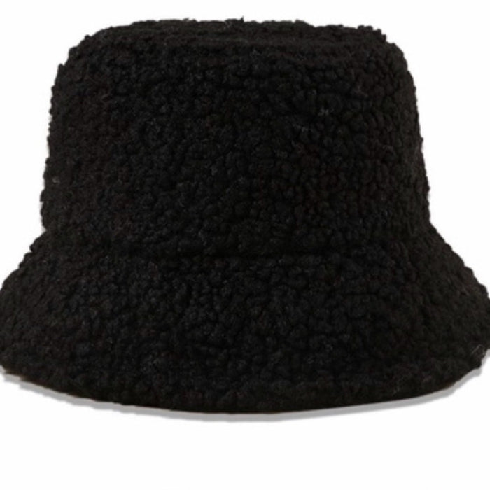 Panacheprose NEW!Bucket Women’s Black Teddy Cashmere Hats
