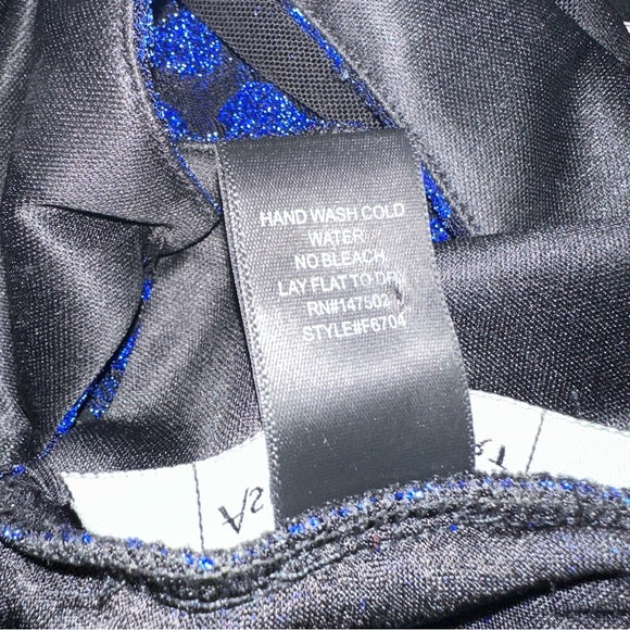 Pre - Loved Ashley Stewart Elegant Blue Leopard Print Women's Blouse