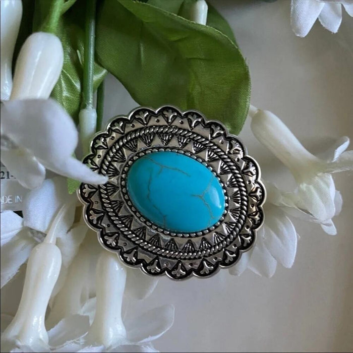 New Boho Unique Oval Turquoise Ring