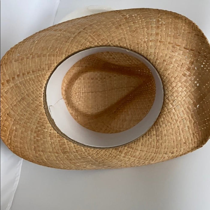 New Cowboy Women’s Stone Band Raffia Hat ⭐️⭐️⭐️⭐️⭐️NEW