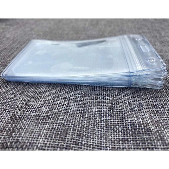 Vertical ID Badge Holders Sealable Waterproof Clear Plastic Holder,  (6Pieces)