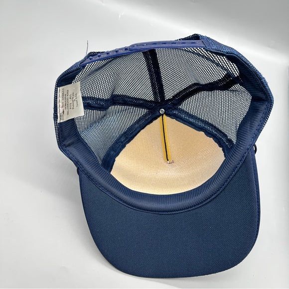 Pre - Loved Vintage “DA BOSS Hawaii” Trucker Hat – Navy & Gold Embroidered Snapback – Made in Taiwan(Pre-Loved
