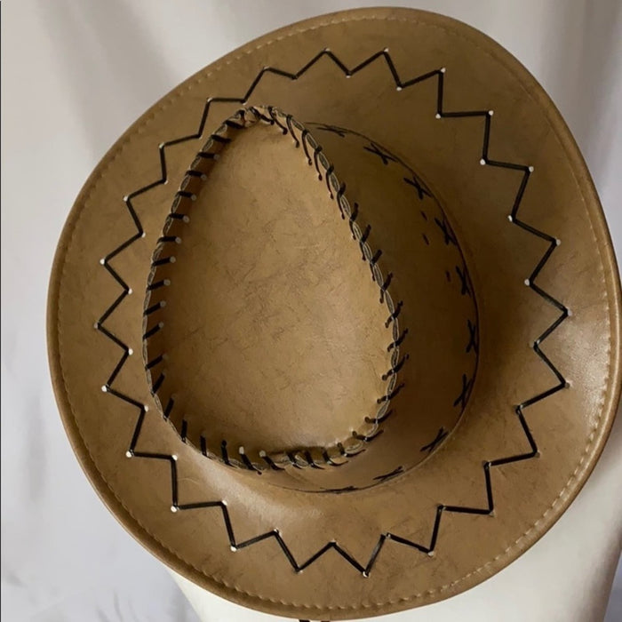 New Cowboy UNISEX Brown Brim Hat 3.5” Summer Sun Hats