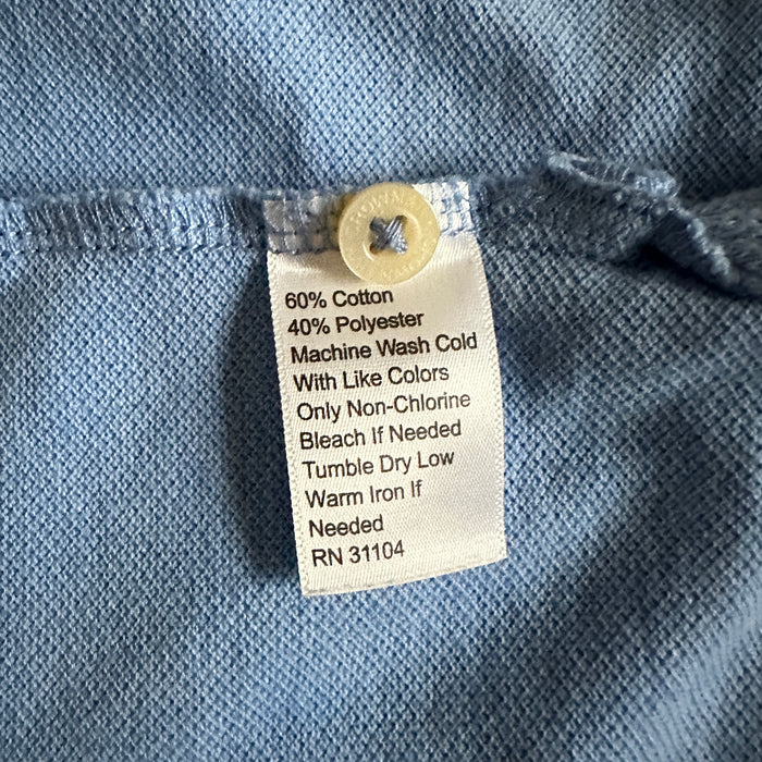 Crown & Ivy Boys Size L Polo Button Blue Short Sleeve Casual Summer Shirt