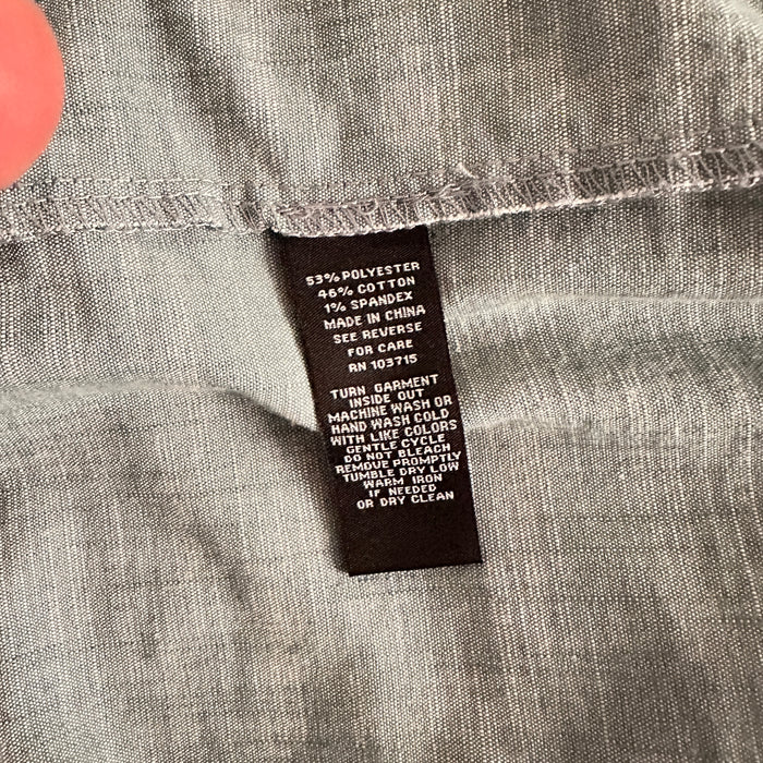 Pre - Loved Sharagano Petite Dress Shirt Size 14P Women’s Belted Chic Gray Zip-Up Dress