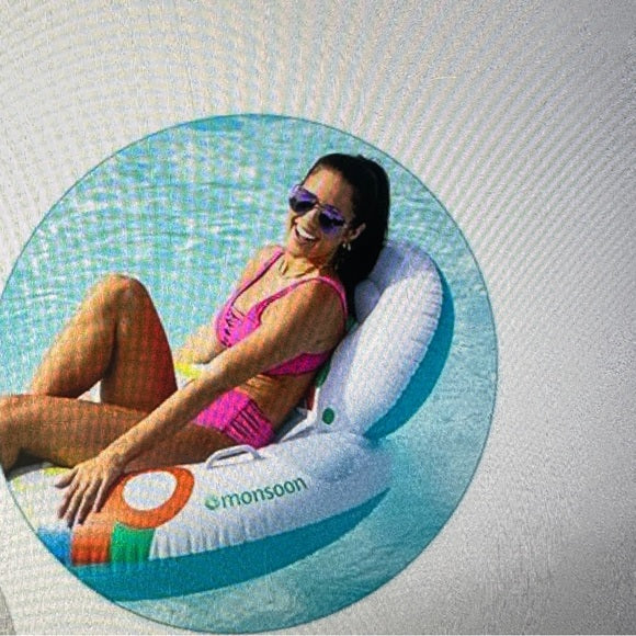 NWT 36” Adults Colorful Inflatable Pool Float Swimming with Backrest