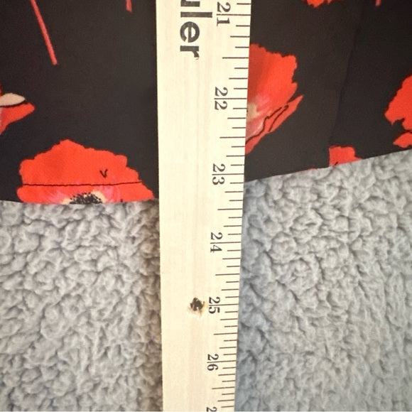 Cabi Floral Black and Red Women's Blouse Size Small