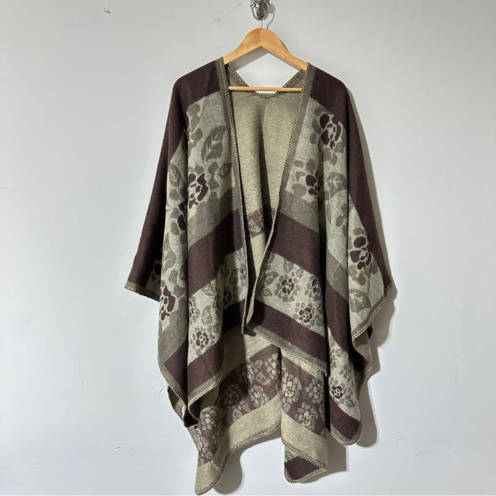 New Bohemian Women’s Cover Up Chic Open Front Blanket Heart Ruana Wrap Aound Poncho