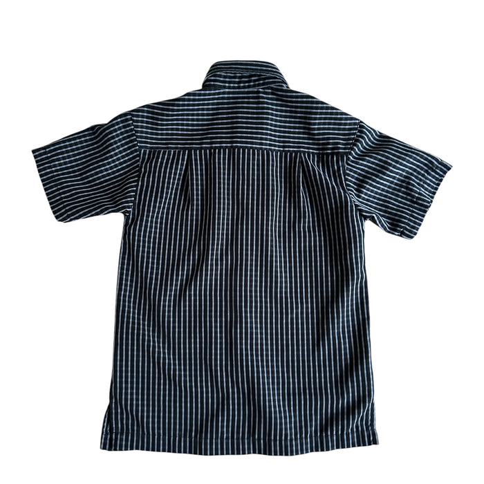 VanHeuse Boys Size 8 Casual Striped Blue Collared Summer Button Down Shirt