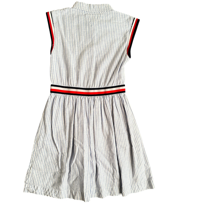 Tommy Hilfiger Girls  Linen & Cotton Sleeveless  Casual  Button Front Logo Dress