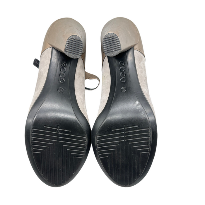 Ecco Danish Design Women’s Mary Jane Shoes, US 39, Gray Suede Leather with Heel
