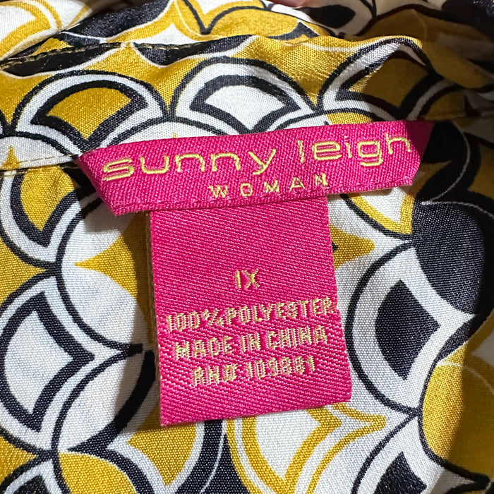 Pre - Loved Sunny Leigh Yellow & Black Graphic Button Down Shirt – Women’s 1X
