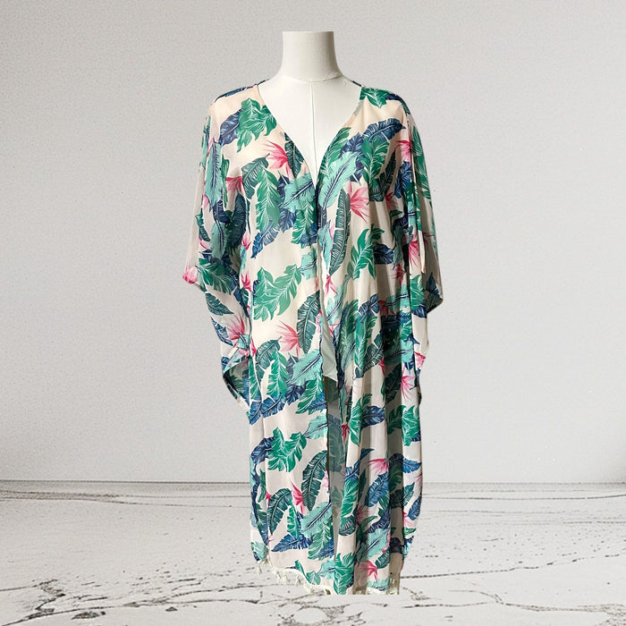 Brand New Aceshin Vibrant Leaf Pattern Kimono Tassel Design Size M Fit Most
