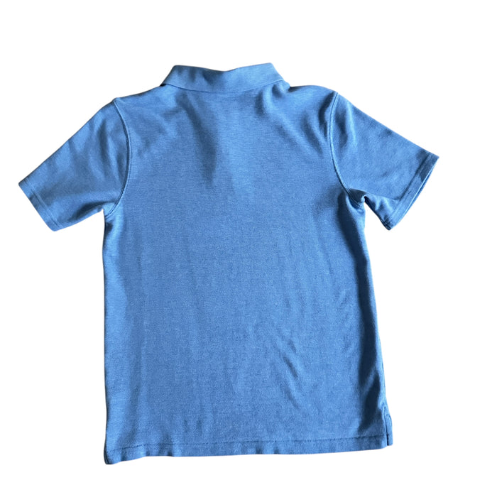 Crown & Ivy Boys Size L Polo Button Blue Short Sleeve Casual Summer Shirt