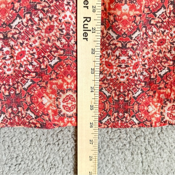 Pre - Loved Coral Bay Women’s V Neck Floral Red Women's Blouse Size XL