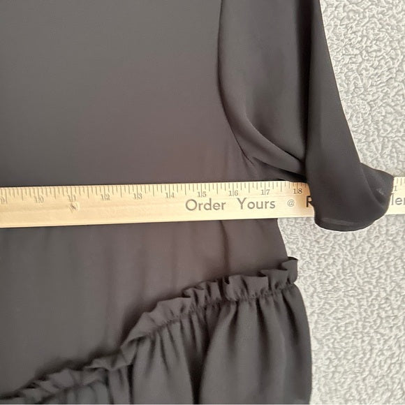 Pre - Loved ASOS Design Elegant Black Ruffle Blouse