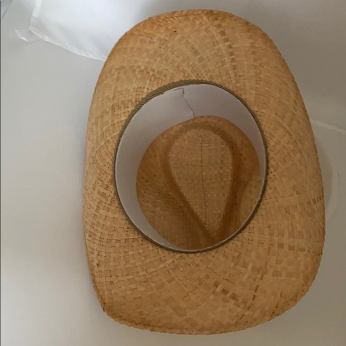 New Cowboy Women’s Stone Band Raffia Hat ⭐️⭐️⭐️⭐️⭐️NEW