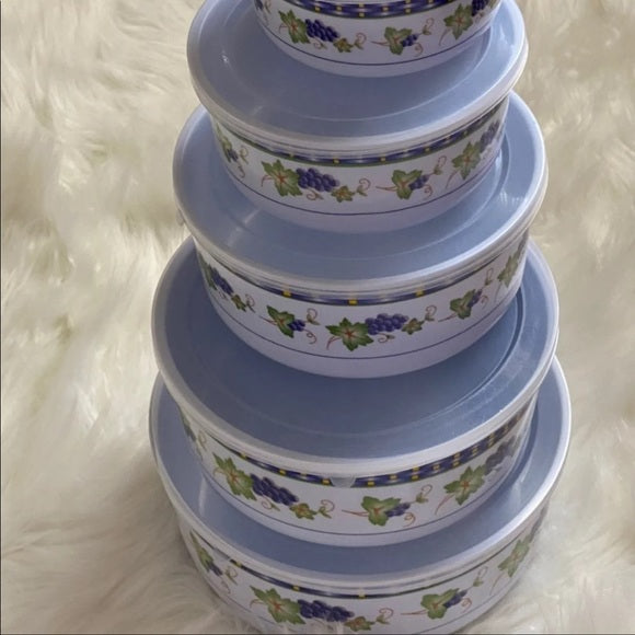 Melamine 5Pcs Bowl Set With lids