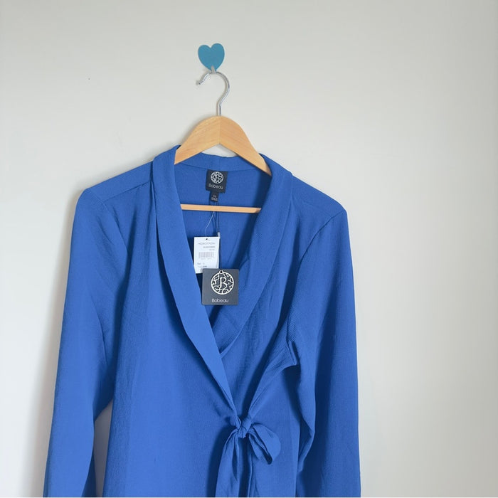 PanacheProse Bobeau Women’s Adult Casual Wrap Long Sleeve Blue Top Jacket XL(Brand New)