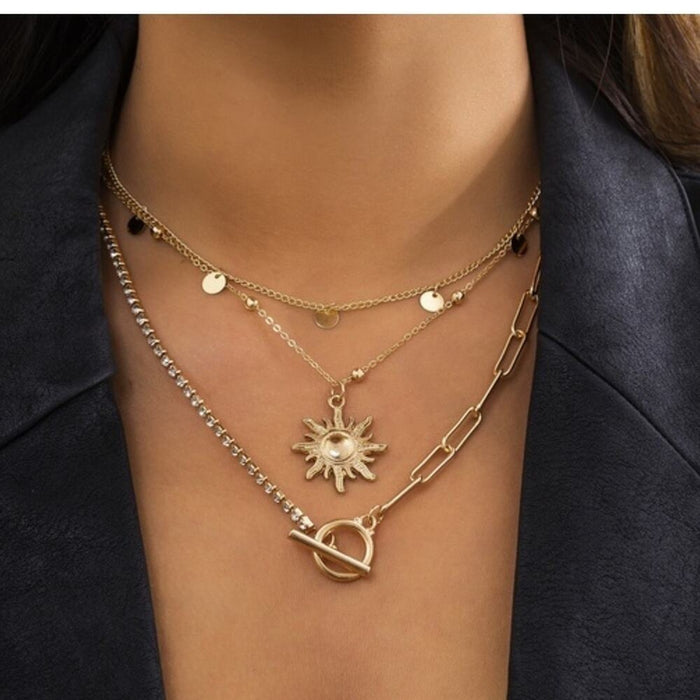New 3 Layer Necklace, Layered Necklace Set,