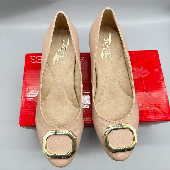 Aerosoles Compadre Block Heel Pumps – Size 9M Nude Comfort Brand New