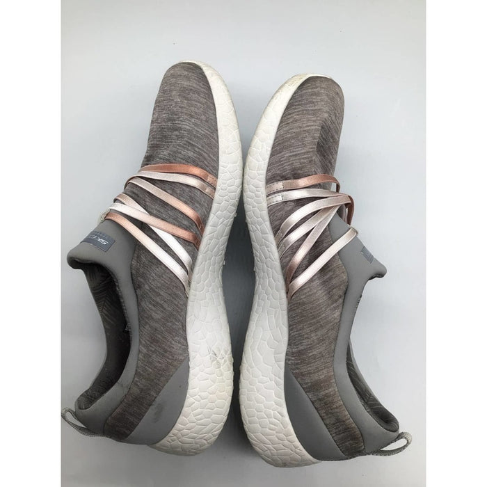 Pre - Loved Skechers Womens Low Ribbon Design Sneakers Shoes Gray Size 8