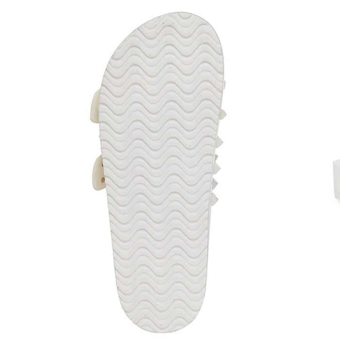 Brand New Madden Girl Women’s Adult Casual Teddy Stud Footbed Sandals Size 8M