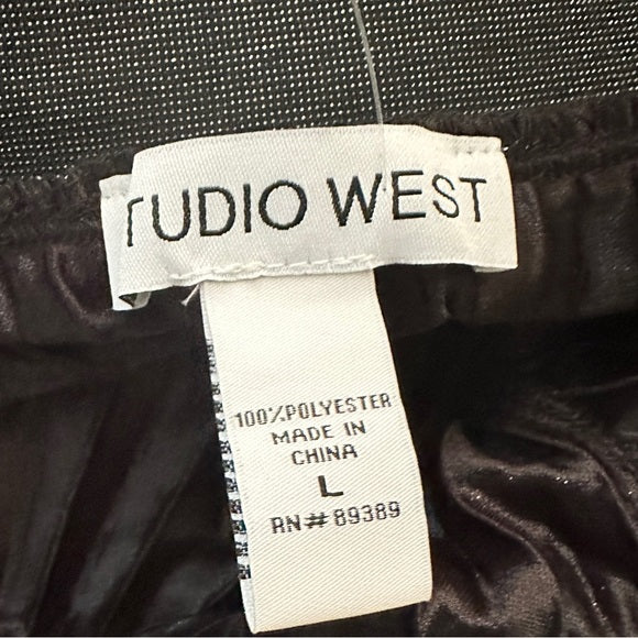 Studio West Metallic Sheer Overlay Dress – Size Large (NWT)