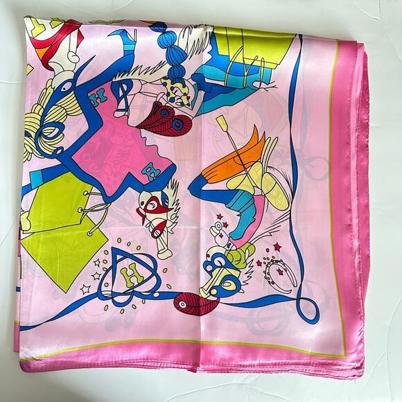 Vibrant Watercolor Flower Paradise Silk Scarf"