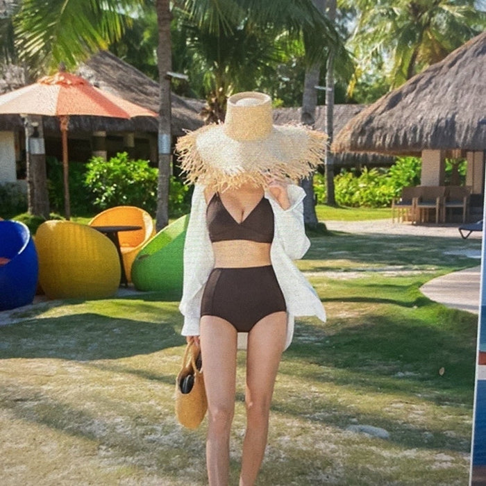 New High Waisted Women’s Size XL 2 Set Bikini Swimsuit(Brown or Coffee)
