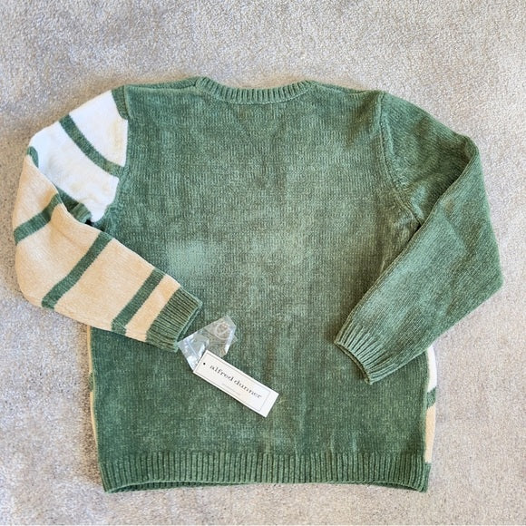 Alfred Dunne Women’s Beaded Diagonal 
Sweater Neck Colorblock Sweater Size S