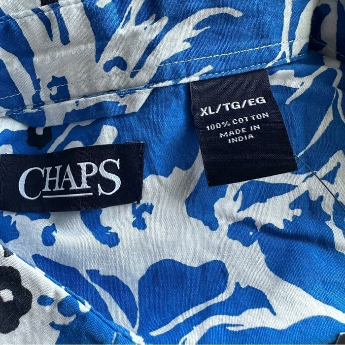Chaps Size XL Men’s 1% Cotton Printed Short Sleeve Casual Shirt"