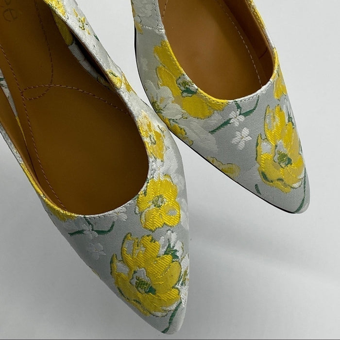 PanacheProse J Renee Mayetta Floral Print Slingback Pumps Shoes Size 7M NEW