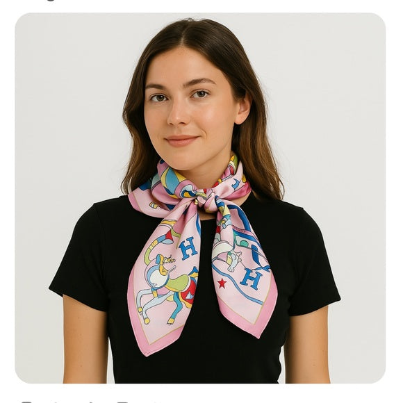 Vibrant Watercolor Flower Paradise Silk Scarf"