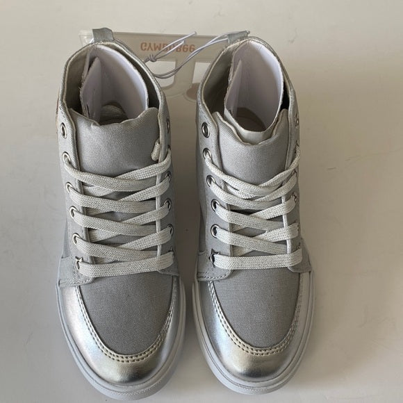 Brand New Gymboree Cosmic Club Silver High- Sneakers – Girls' Size 12
