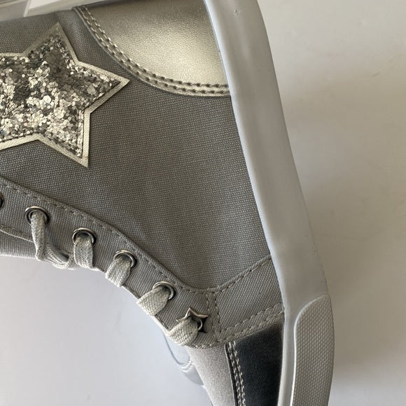 Brand New Gymboree Cosmic Club Silver High- Sneakers – Girls' Size 12