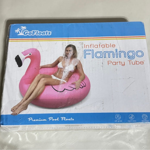NWT GoFloats Inflatable Flamingo Party Tube