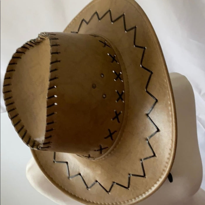 New Cowboy UNISEX Brown Brim Hat 3.5” Summer Sun Hats